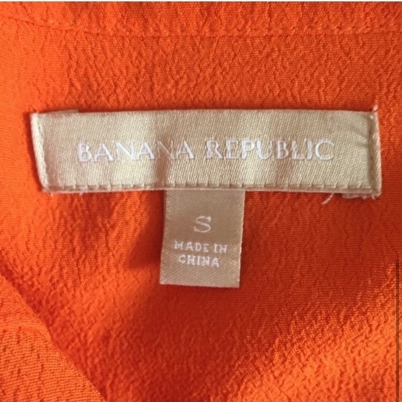Banana Republic Long Sleeves Buttoned Orange Blouse Size S - Picture 3 of 5
